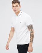 Original Penguin Pique Polo Tipped Heritage Slim Fit In White - White