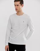 Allsaints Suspender Long Sleeve Ramskull Logo T-shirt In White