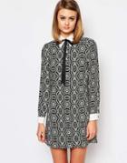 Reclaimed Vintage X Liquid Lunch Shift Dress With Collar Detail - Multi