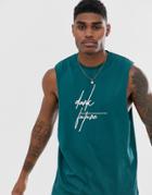 Asos Design Relaxed Sleeveless T-shirt With Dark Future Logo