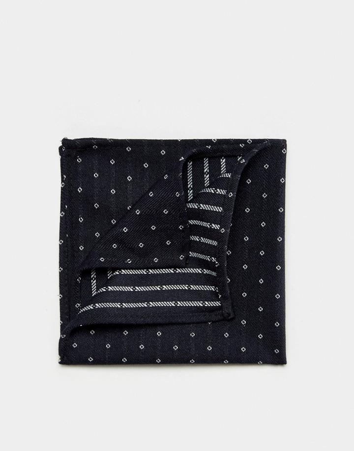 Asos Pocket Square In Ditsy Warm Handfeel Design - Blue