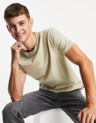 Tommy Hilfiger Recycled Cotton Small Logo T-shirt In Tan-brown