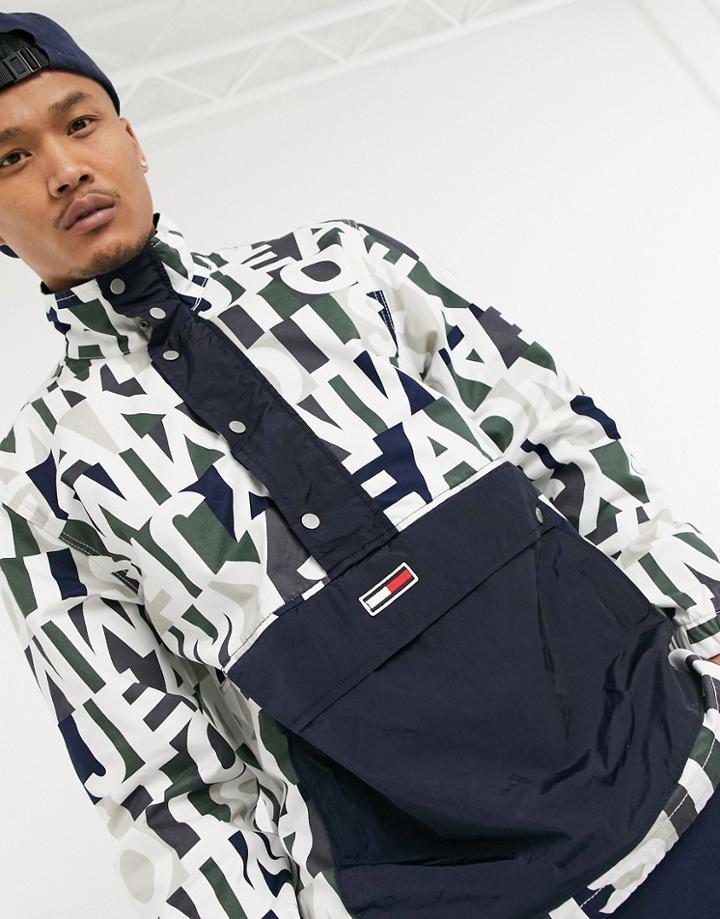 Tommy Jeans Relaxed Popover Jacket In White