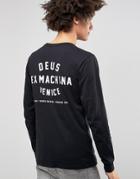 Deus Ex Machina Long Sleeve T-shirt With Venice Back Print - Black