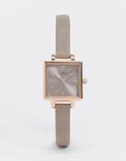 Limit Square Dial Faux Leather Watch In Tan-brown