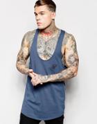 Siksilk Tank With Extreme Scoop Neck - Navy