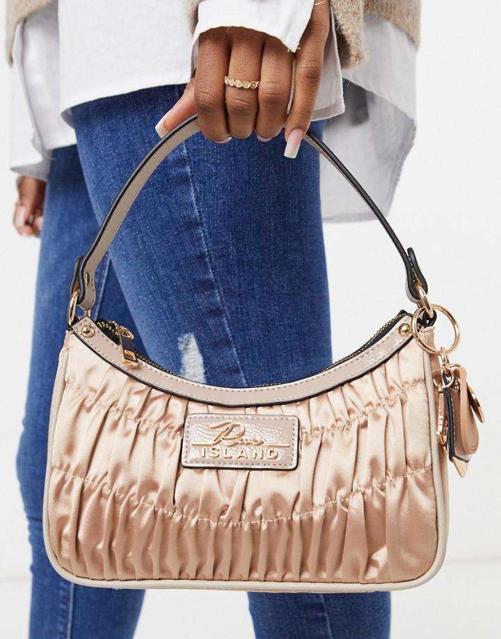 River Island Rouched Underarm Shoulder Bag In Pink