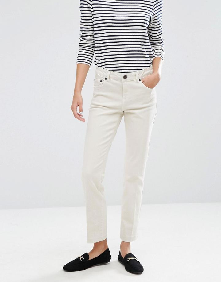 Asos Pencil Straight Leg Jeans In Stone - White