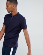 Selected Homme 1/4 Zip Polo Shirt - Navy