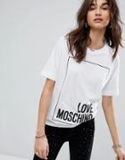 Love Moschino Square Logo T-shirt - White