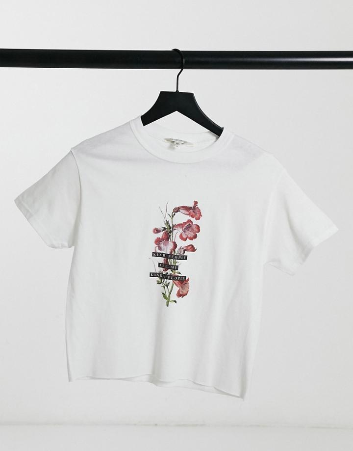 Miss Selfridge 'kind People' T-shirt In White