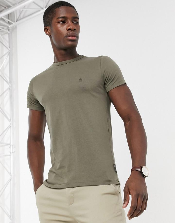 French Connection Essentials T-shirt In Khaki-green