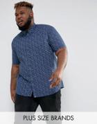 Duke Plus Short Sleeved Floral Shirt In Navy - Navy