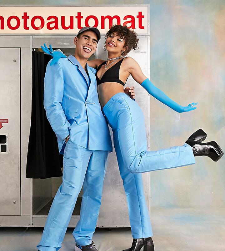 Collusion Unisex Pants In Blue - Part Of A Set