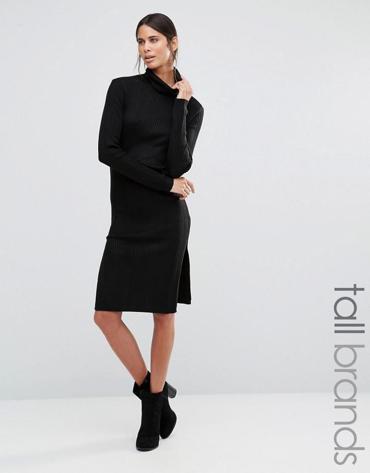Vero Moda Tall Long Sleeve Rollneck Dress - Black