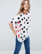 Asos T-shirt In Bright Blocked Polka Dot - Multi