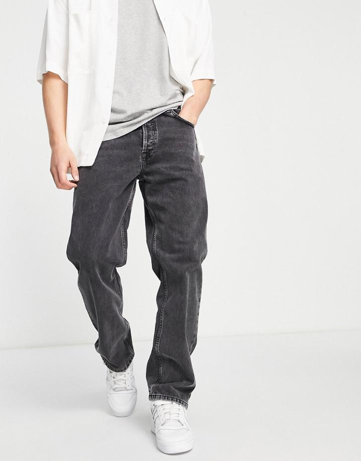 Dr Denim Dash Straight Leg Jeans In Washed Black