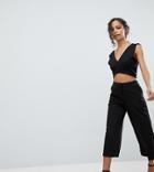 Asos Design Petite Mix & Match Tailored Clean Culotte-black