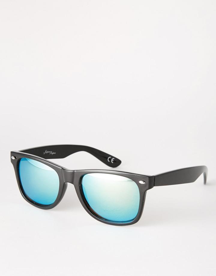 Jeepers Peepers Square Sunglasses With Flash Lens - Black