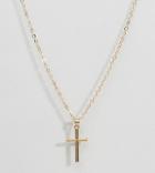Reclaimed Vintage Inspired Mini Cross Pendant Necklace - Gold