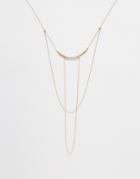 Orelia Chain Wrap Bar Drape Necklace - Gold