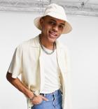 Reclaimed Vintage Inspired Viscose Plain Shirt In Ecru-white