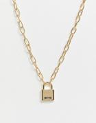 Wftw Padlock Necklace In Gold