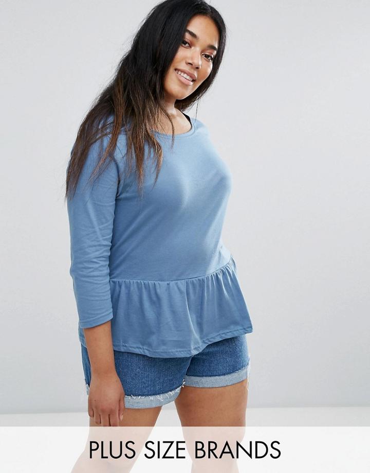 Brave Soul Plus Peplum Top - Blue