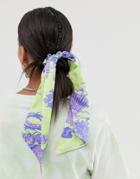 Asos Design Hair Scarf In Dragon Print - Multi