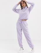 Asos Design Tracksuit Sweat With Half Zip / Basic Jogger In Fleece