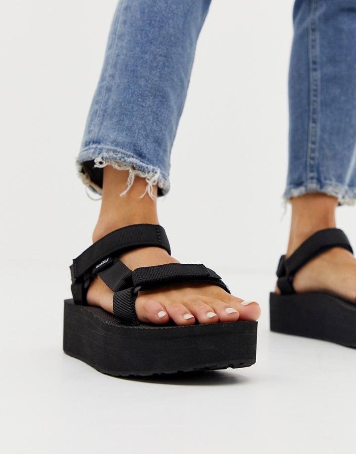 Teva Flatform Universal Chunky Sandals In Black