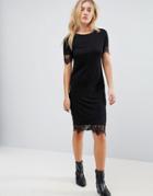 Brave Soul Elina Dress With Lace Trim - Black