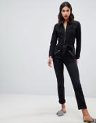 Ba & Sh Willow Jumpsuit In Washed Denim - Black
