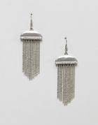 French Connection Rhinestone Tassle Chain Earrings