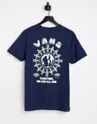 Vans Down To Earth Back Print T-shirt In Navy-blue