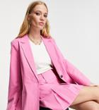Reclaimed Vintage Inspired Linen Oversized Blazer In Pink
