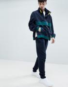Boss Okroos Overhead Anorak In Navy/green - Navy