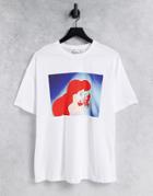 Asos Design Little Mermaid Print Oversized T-shirt In White