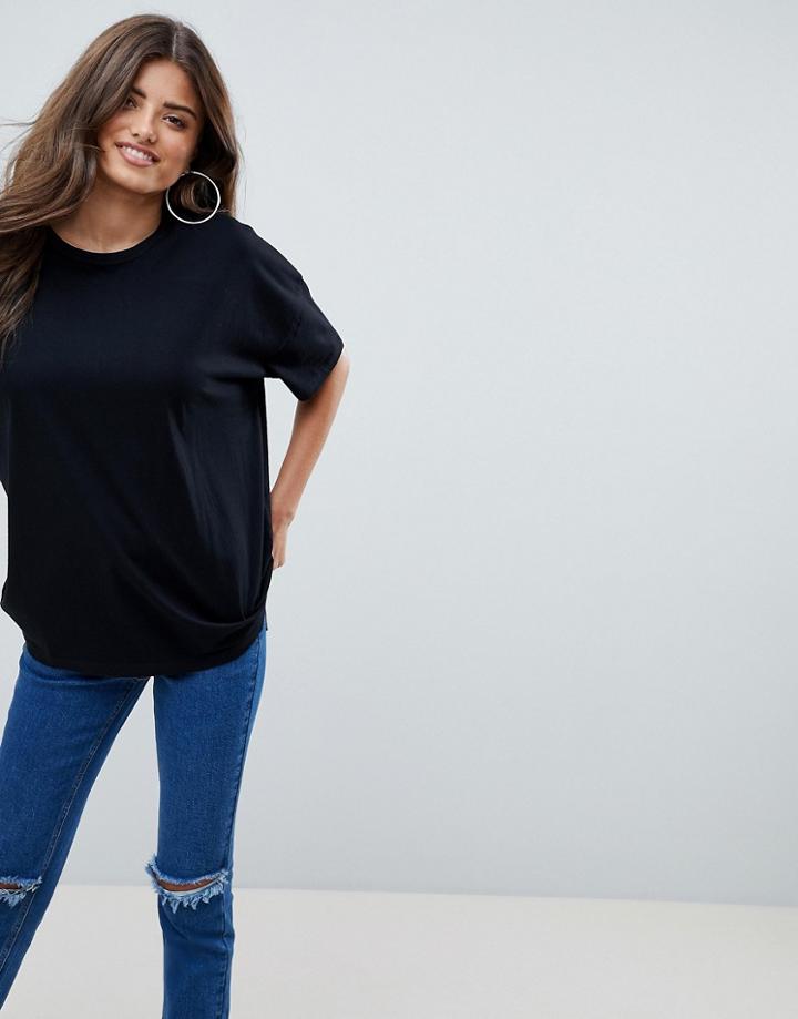 Asos Design Super Oversized T-shirt With Drop Shoulder In Black