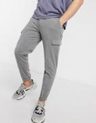 Asos Design Smart Skinny Pants With Cargo Pockets In Gray