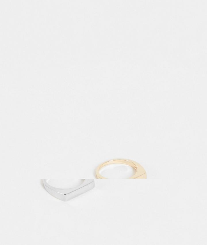 Svnx 3 Pack Rings In Silver And Gold-multi