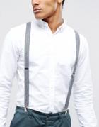 New Look Texture Suspenders In Gray - Gray