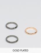 Simon Carter Band Stacking Rings In 3 Pack - Multi