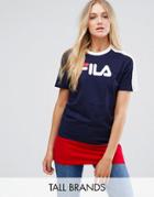 Fila Tall Color Block Logo Longline T-shirt - Multi
