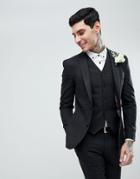 Asos Wedding Super Skinny Suit Jacket In Charcoal Houndstooth - Gray