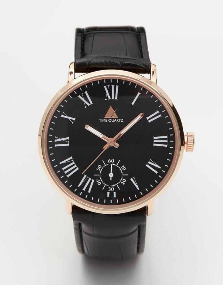 Asos Watch With Roman Numerals - Black