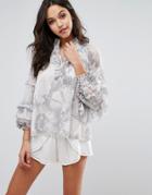 Stevie May Soft Love Blouse With Ruffle Sleeves - Multi
