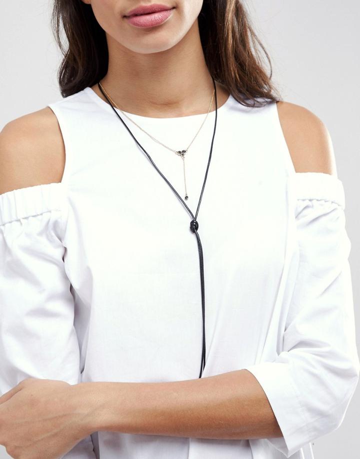 Johnny Loves Rosie Layered Tie Necklace - Gold