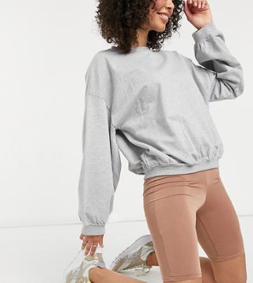 Flounce Tall Slinky Legging Shorts In Taupe-neutral