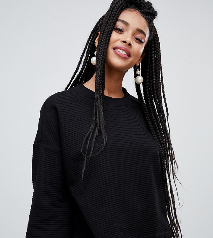 Monki Oversized Sweat T-shirt In Black - Black